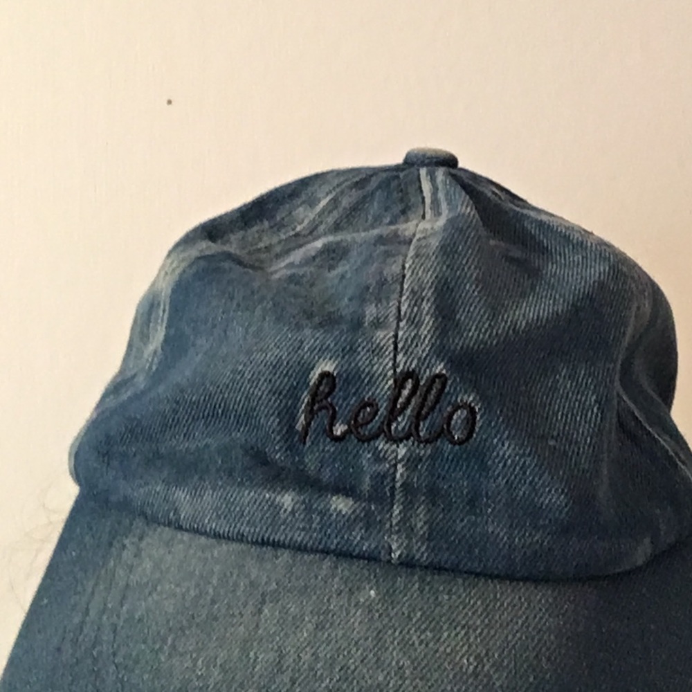 Denim Hello Baseball Cap - Picture 5 of 5